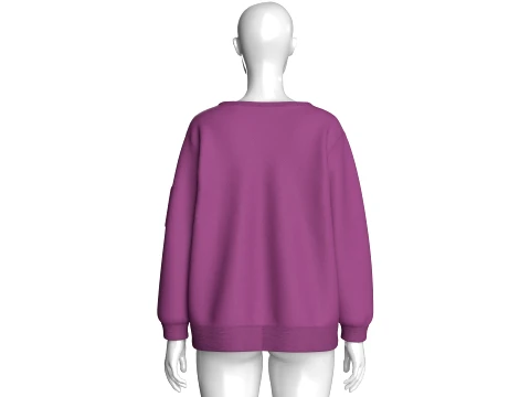 Girls Tactical Sleeve-Pocket Sweatshirt 3D Model