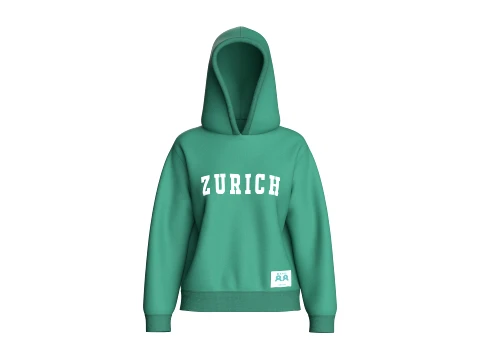 Sweat &agrave; capuche streetwear graphique Zurich pour fille Modèle 3D