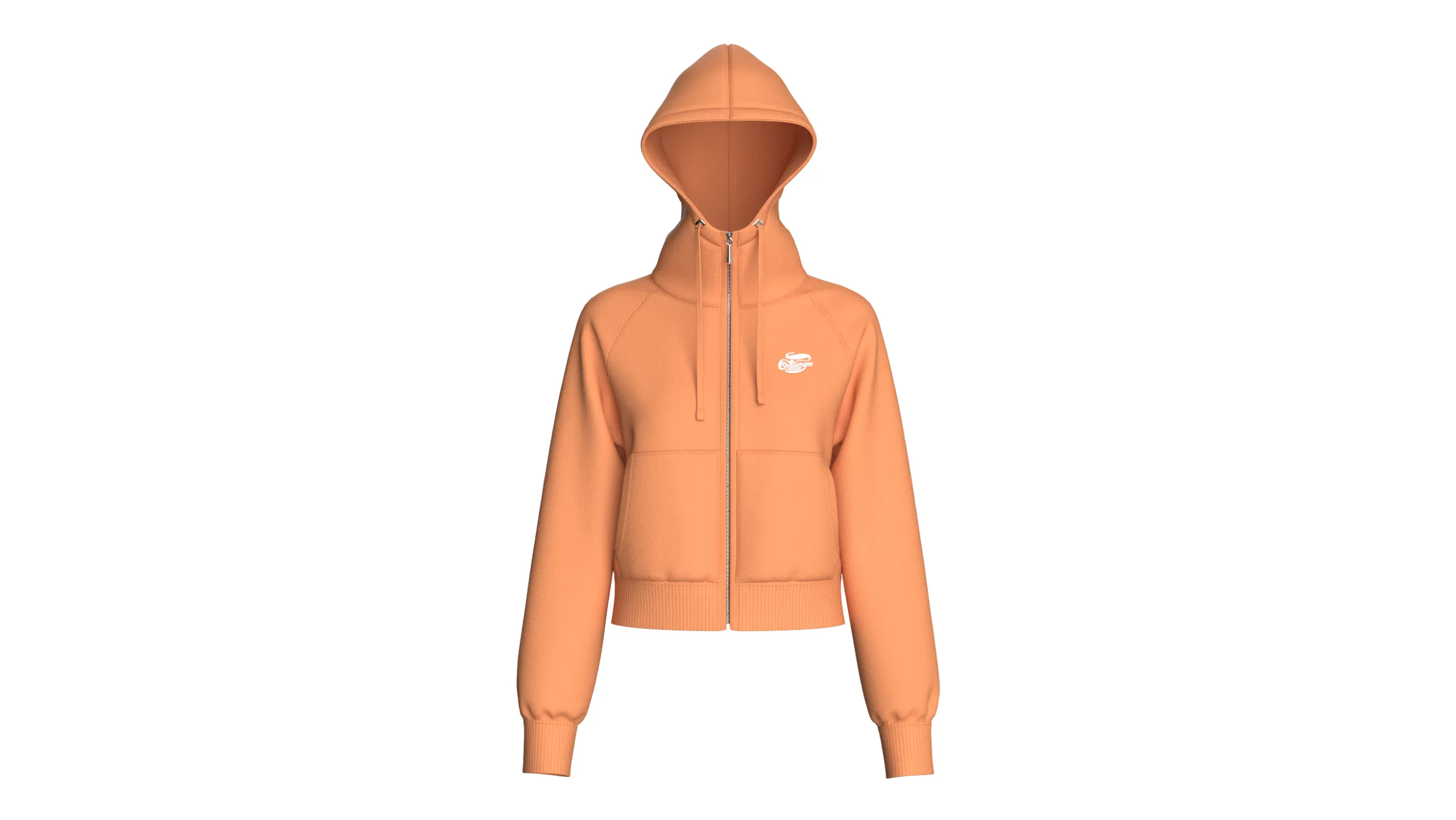 Girls Raglan Cropped Zip-Up Hoodie 3D Model .c4d .max .obj .3ds .fbx .stl .blend 