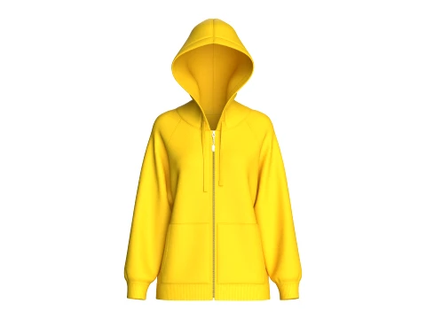 Kız Çocuk Reglan Kol Kapşonlu Ceket 3D Model