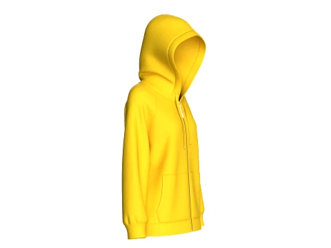 Girls Raglan Sleeve Hooded Jacket 3D Model