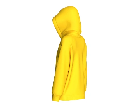 Girls Raglan Sleeve Hooded Jacket 3D Model