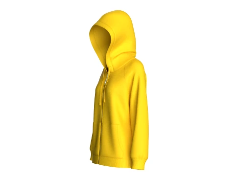 Girls Raglan Sleeve Hooded Jacket 3D Model