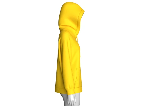 Girls Raglan Sleeve Hooded Jacket 3D Model
