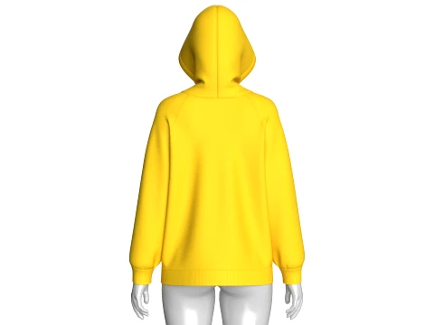 Girls Raglan Sleeve Hooded Jacket 3D Model