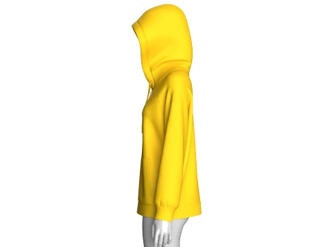 Girls Raglan Sleeve Hooded Jacket 3D Model