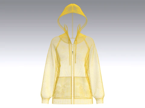 Girls Raglan Sleeve Hooded Jacket 3D Model