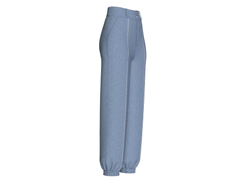 Pantaloni da jogging per ragazze in denim blu Modello 3D