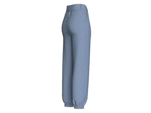 Pantaloni da jogging per ragazze in denim blu Modello 3D
