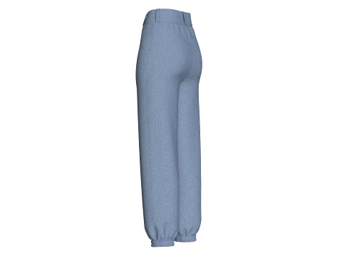 Pantaloni da jogging per ragazze in denim blu Modello 3D
