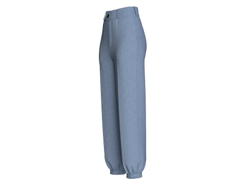 Pantaloni da jogging per ragazze in denim blu Modello 3D