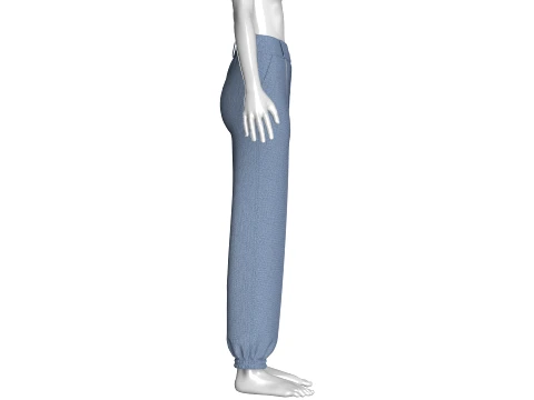 Pantaloni da jogging per ragazze in denim blu Modello 3D