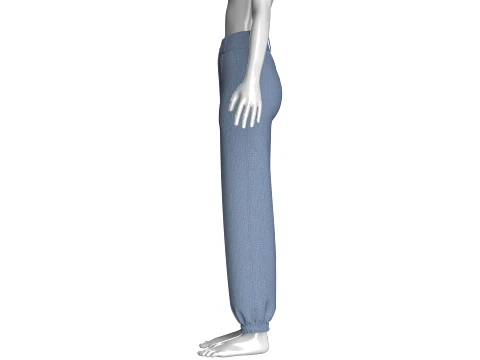 Pantaloni da jogging per ragazze in denim blu Modello 3D
