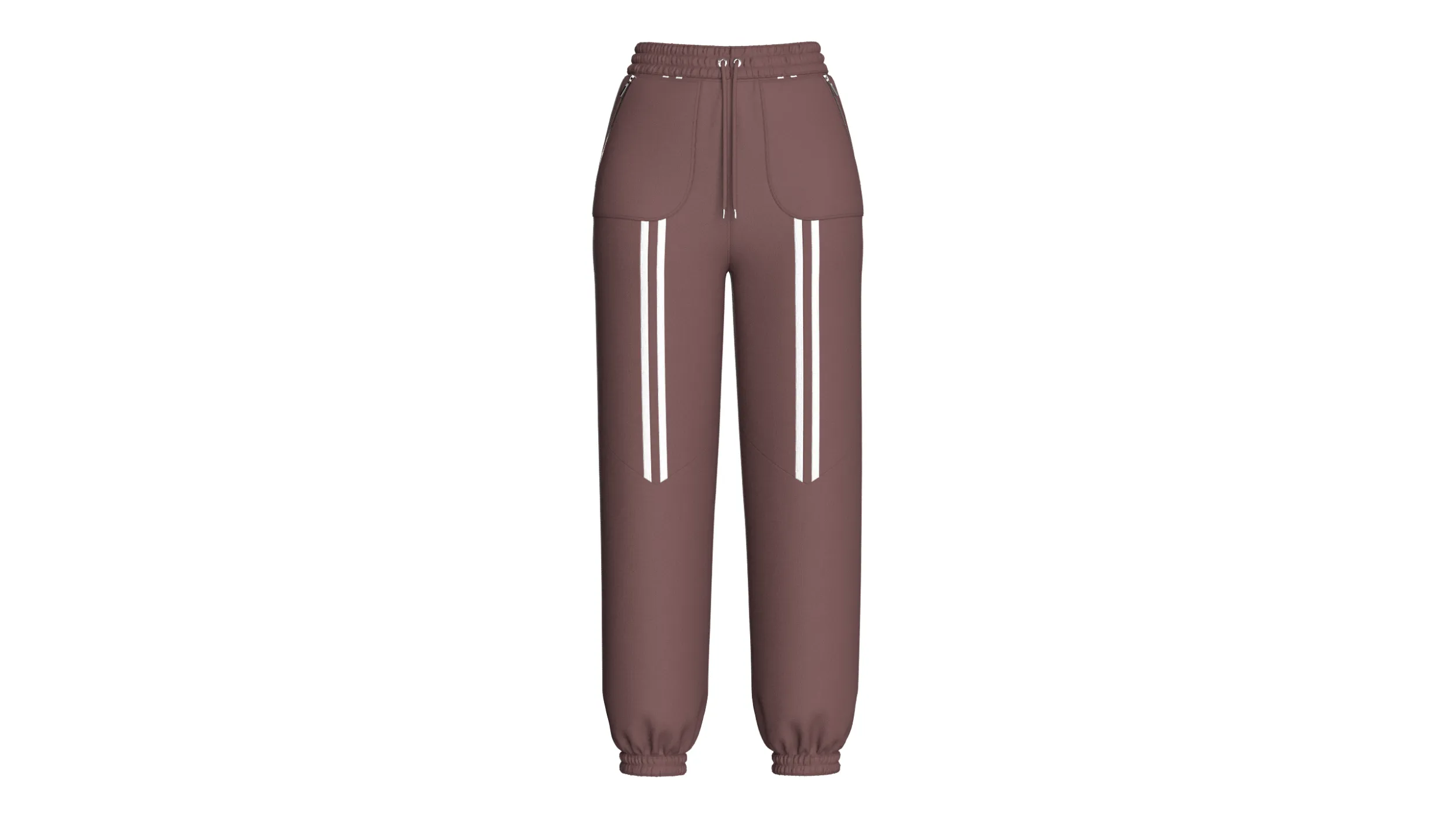 Girls Double Striped Joggers 3D Model .c4d .max .obj .3ds .fbx .stl .blend 