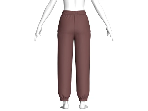 Girls Double Striped Joggers 3D Model
