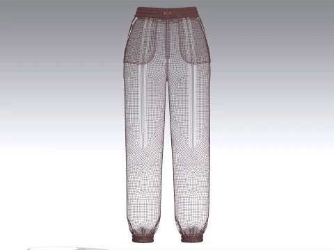 Girls Double Striped Joggers 3D Model