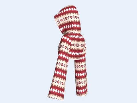 Girls Argyle Printed Shrug Hoodie 3D Model
