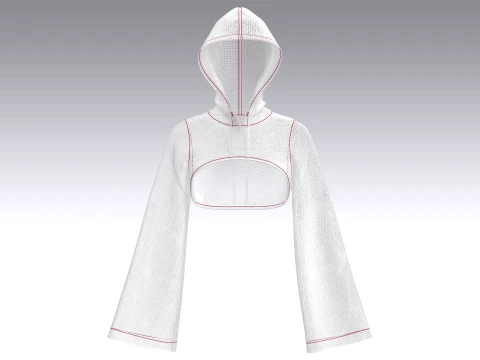 Girls Argyle Printed Shrug Hoodie 3D Model