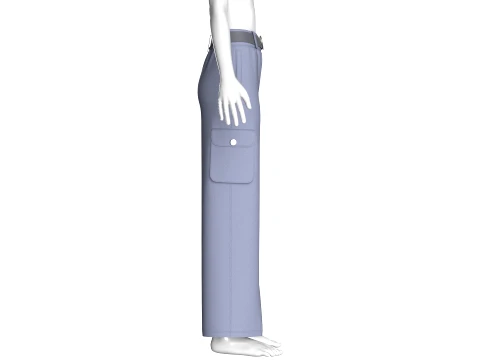 Girls Font Panelled Zip-Up Cargo Pants 3D Model