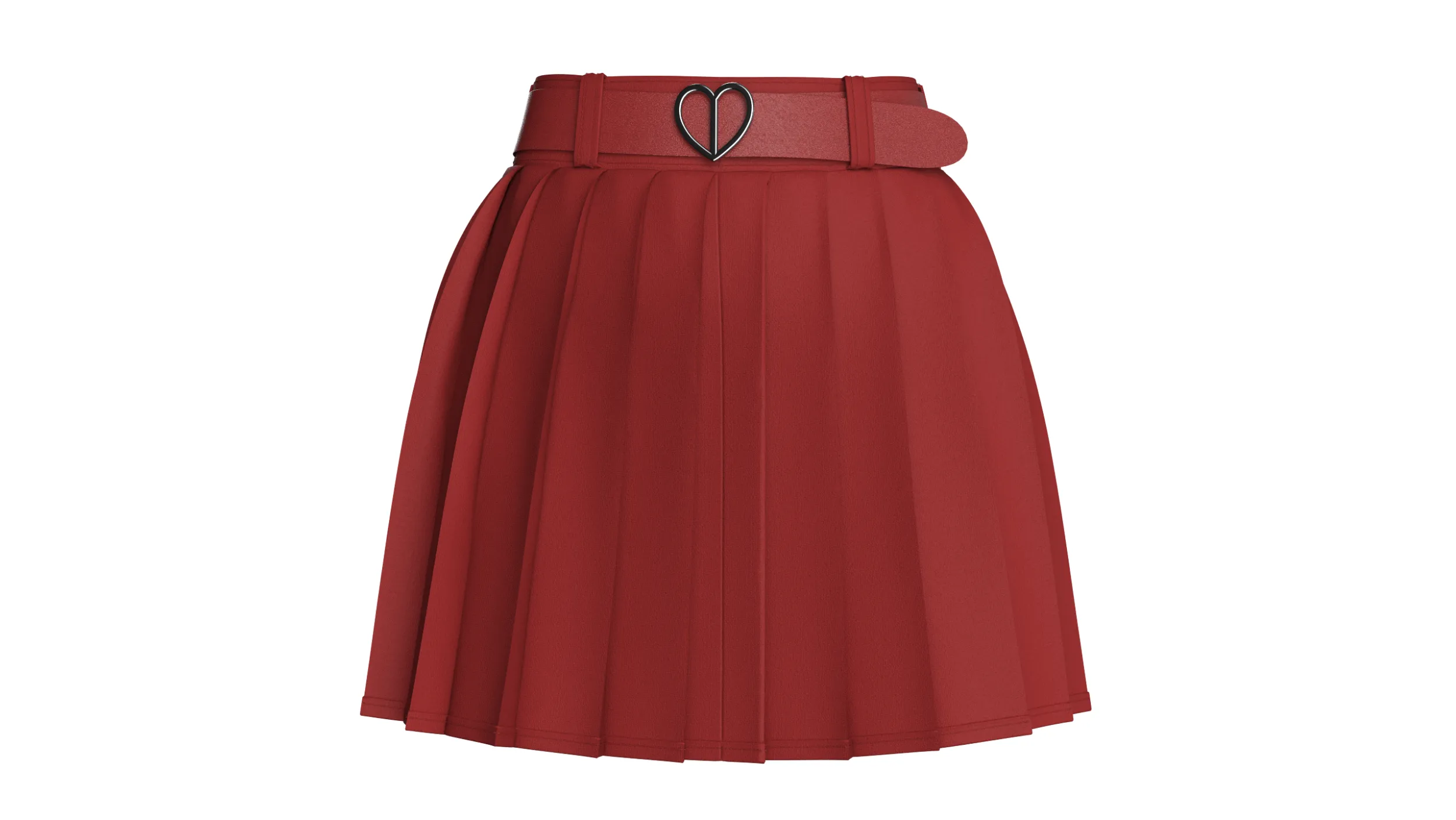 Girls Red Pleated Mini Skirt 3D Model .c4d .max .obj .3ds .fbx .stl .blend 