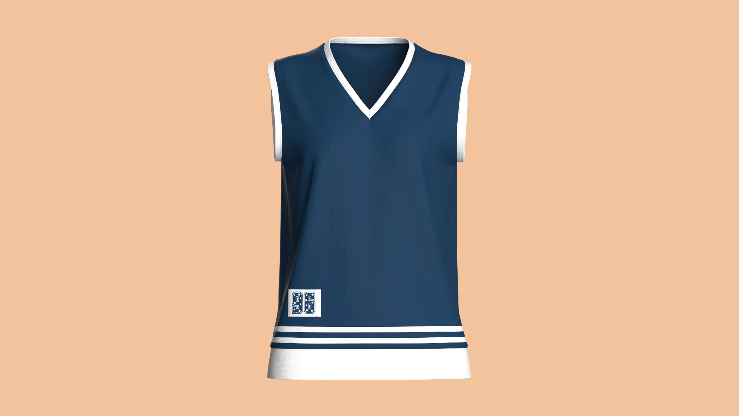 Girls Retro Striped Basketball Vest 3D Model .c4d .max .obj .3ds .fbx .stl .blend 