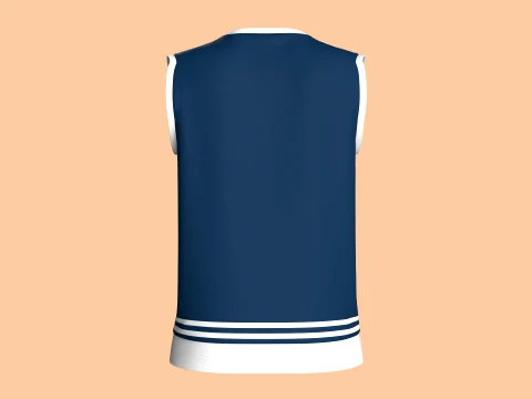 Girls Retro Striped Basketball Vest 3D Model