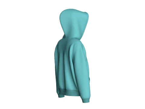 Girls Oversized Minimalist Pullover Hoodie 3D Model
