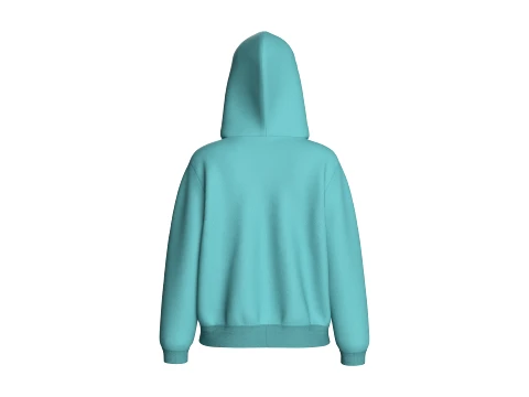 Girls Oversized Minimalist Pullover Hoodie 3D Model