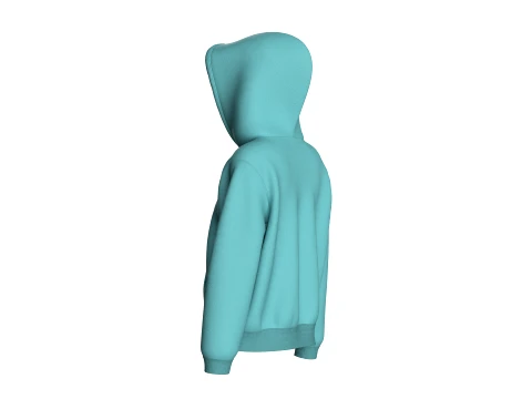 Girls Oversized Minimalist Pullover Hoodie 3D Model