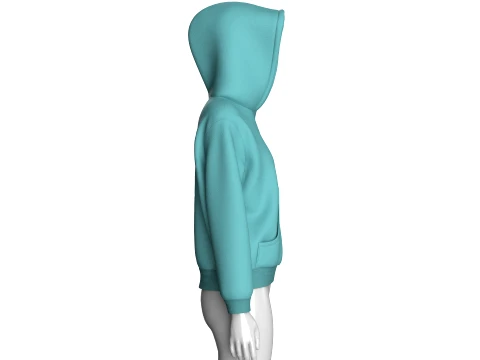 Girls Oversized Minimalist Pullover Hoodie 3D Model