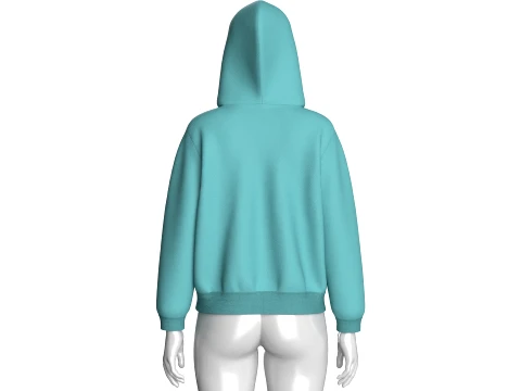 Girls Oversized Minimalist Pullover Hoodie 3D Model