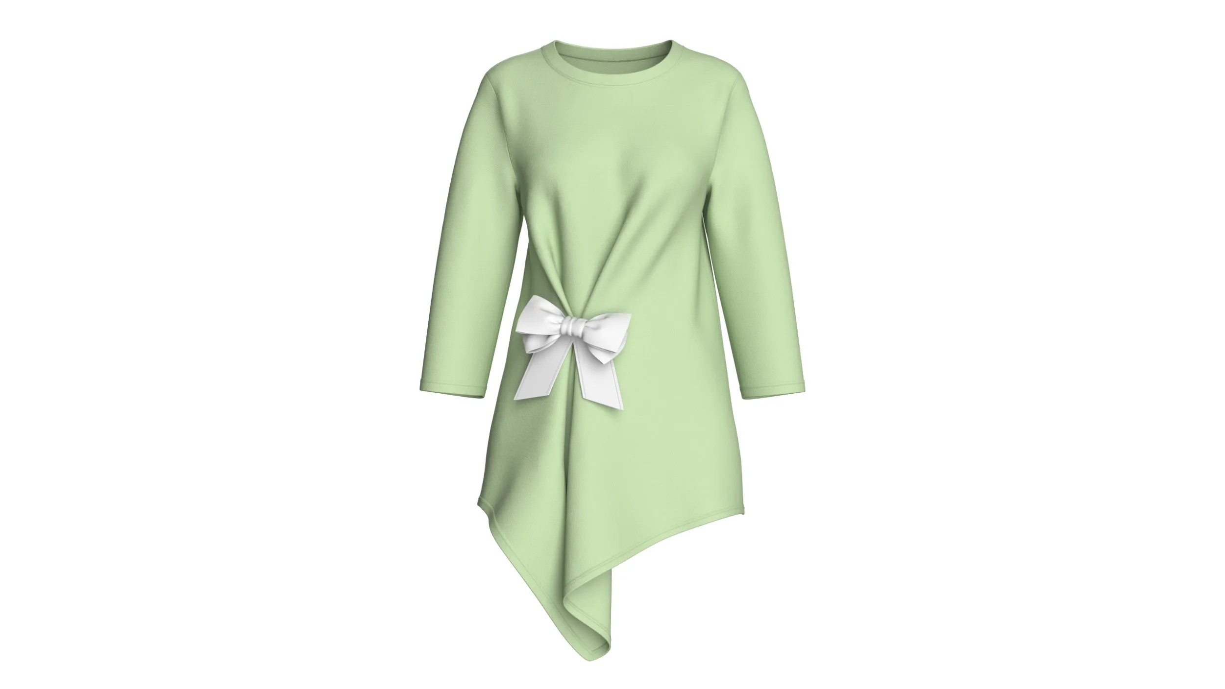 Girls Tunic With Ribbon Details 3D Model .c4d .max .obj .3ds .fbx .stl .blend 