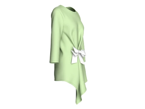 Girls Tunic With Ribbon Details 3D Model