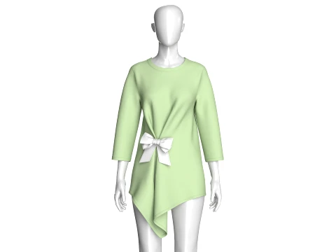 Girls Tunic With Ribbon Details 3D Model
