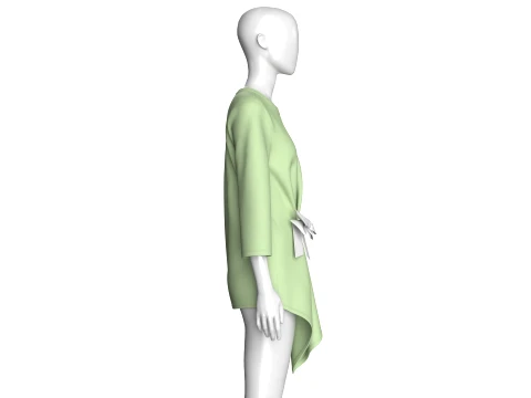Girls Tunic With Ribbon Details 3D Model