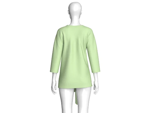 Girls Tunic With Ribbon Details 3D Model