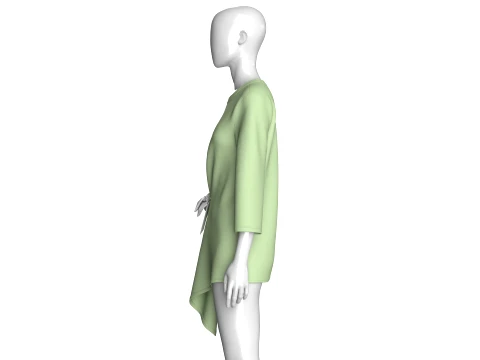 Girls Tunic With Ribbon Details 3D Model