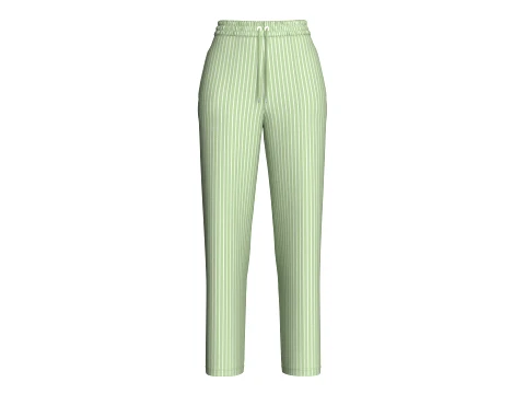 Cal&ccedil;a feminina listrada vertical com cintura el&aacute;stica Modelo 3D