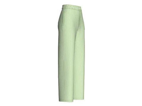 Girls Vertical Striped Elastic Waist Pant 3D Model