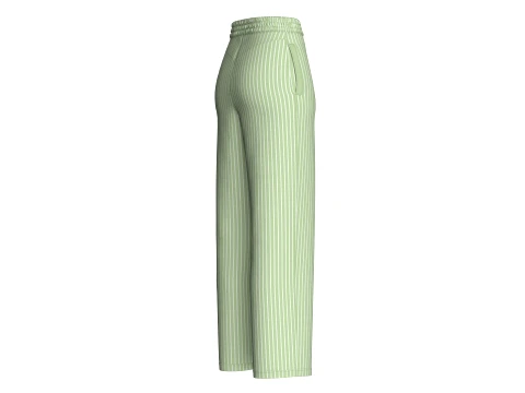 Girls Vertical Striped Elastic Waist Pant 3D Model