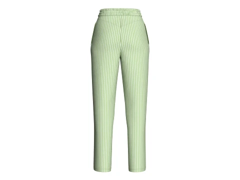 Girls Vertical Striped Elastic Waist Pant 3D Model