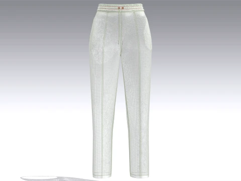 Girls Vertical Striped Elastic Waist Pant 3D Model