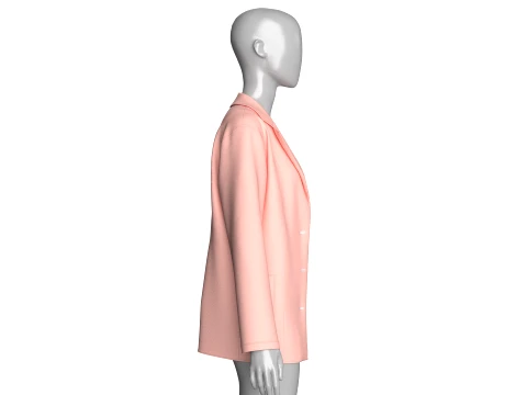 Girls Vertical Striped Vest With Blazer Set 3D Model