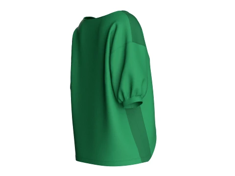 Girls V-Hem Puff Sleeve Top 3D Model