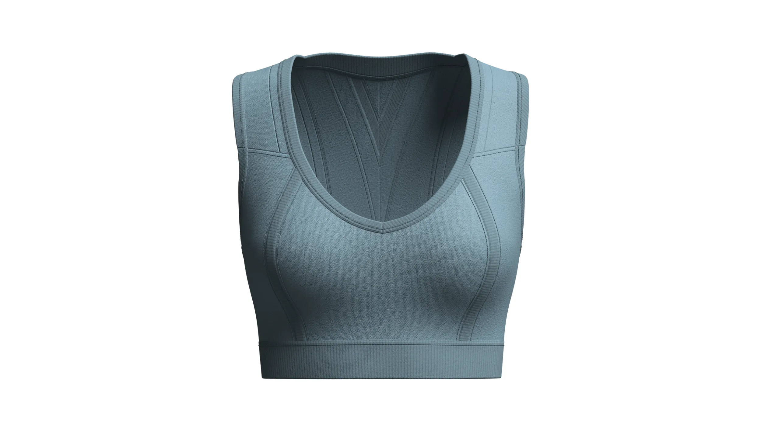 Girls V-Neck Sports Crop Top 3D Model .c4d .max .obj .3ds .fbx .stl .blend 