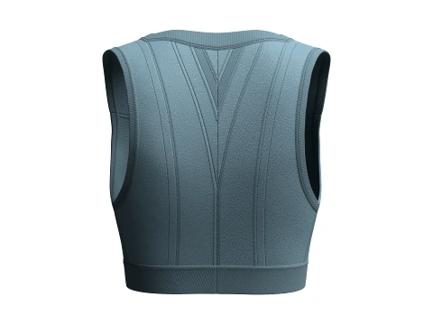 Girls V-Neck Sports Crop Top 3D Model