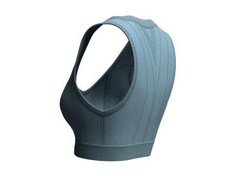 Girls V-Neck Sports Crop Top 3D Model