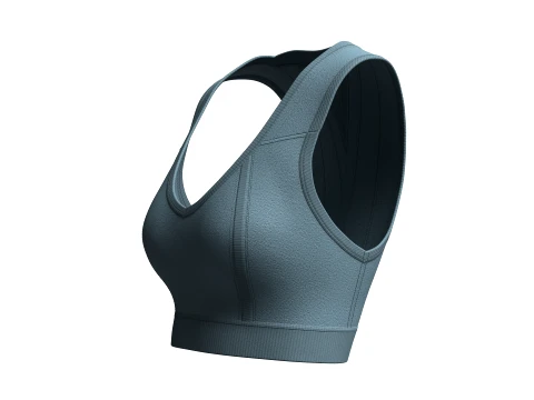 Girls V-Neck Sports Crop Top 3D Model