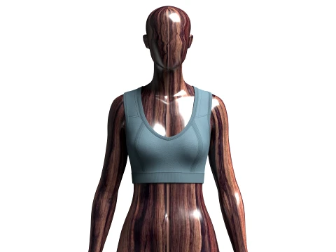 Girls V-Neck Sports Crop Top 3D Model
