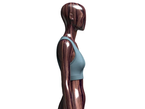 Girls V-Neck Sports Crop Top 3D Model